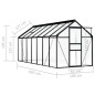 vidaXL Invernadero de aluminio gris antracita 8,17 m²
