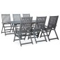 vidaXL Set de comedor de jardín 7 piezas madera maciza de acacia gris