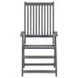 vidaXL Set de comedor de jardín 7 piezas madera maciza de acacia gris