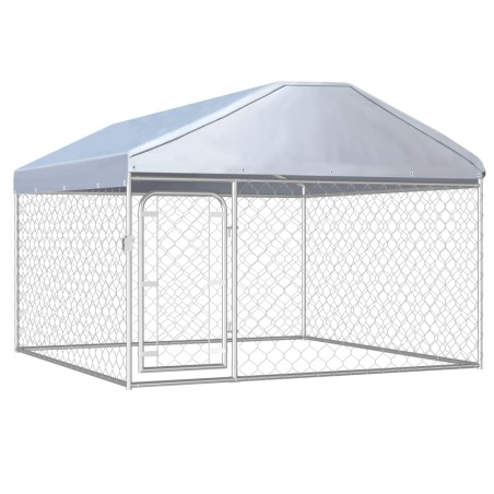 vidaXL Perrera de exterior con techo 200x200x135 cm