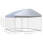 vidaXL Perrera de exterior con techo 200x200x135 cm