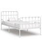 vidaXL Estructura de cama con base de listones metal blanco 90x200 cm