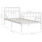 vidaXL Estructura de cama con base de listones metal blanco 90x200 cm