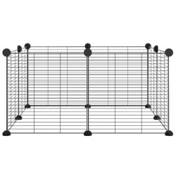 vidaXL Jaula para mascotas de 8 paneles acero negro 35x35cm