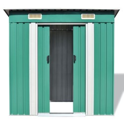 vidaXL Caseta de jardín verde metal
