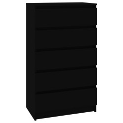 vidaXL Cajonera de madera contrachapada negro 60x36x103 cm
