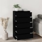 vidaXL Cajonera de madera contrachapada negro 60x36x103 cm vidaXL Cajonera de madera contrachapada negro 60x36x103 cm