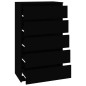 vidaXL Cajonera de madera contrachapada negro 60x36x103 cm vidaXL Cajonera de madera contrachapada negro 60x36x103 cm