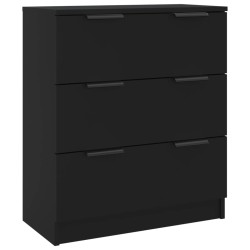 vidaXL Aparador de madera contrachapada negro 60x30x70 cm