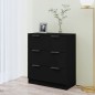 vidaXL Aparador de madera contrachapada negro 60x30x70 cm