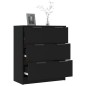 vidaXL Aparador de madera contrachapada negro 60x30x70 cm