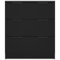 vidaXL Aparador de madera contrachapada negro 60x30x70 cm