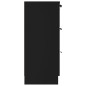 vidaXL Aparador de madera contrachapada negro 60x30x70 cm