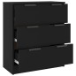 vidaXL Aparador de madera contrachapada negro 60x30x70 cm
