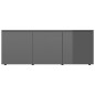 vidaXL Mueble TV madera contrachapada gris brillante 80x34x30 cm vidaXL Mueble TV madera contrachapada gris brillante 80x34x30 cm
