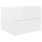vidaXL Mesita de noche madera contrachapada blanco brillo 40x30x30cm vidaXL Mesita de noche madera contrachapada blanco brillo 40x30x30cm