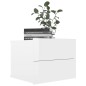 vidaXL Mesita de noche madera contrachapada blanco brillo 40x30x30cm vidaXL Mesita de noche madera contrachapada blanco brillo 40x30x30cm