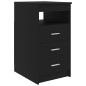vidaXL Cajonera de madera contrachapada negro 40x50x76 cm vidaXL Cajonera de madera contrachapada negro 40x50x76 cm