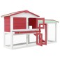 vidaXL Jaula de animales grande madera rojo y blanco 145x45x84 cm