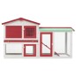 vidaXL Jaula de animales grande madera rojo y blanco 145x45x84 cm
