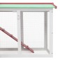 vidaXL Jaula de animales grande madera rojo y blanco 145x45x84 cm