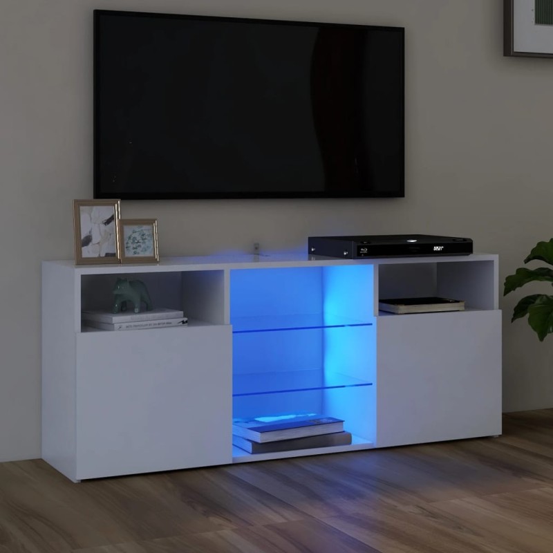 vidaXL Mueble para TV con luces LED blanco 120x30x50 cm
