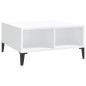 vidaXL Mesa de centro madera contrachapada blanco brillo 60x60x30 cm
