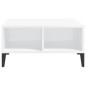 vidaXL Mesa de centro madera contrachapada blanco brillo 60x60x30 cm