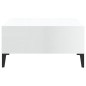 vidaXL Mesa de centro madera contrachapada blanco brillo 60x60x30 cm