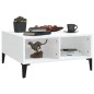 vidaXL Mesa de centro madera contrachapada blanco brillo 60x60x30 cm