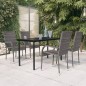 vidaXL Juego de comedor de jardín 5 piezas gris y negro vidaXL Juego de comedor de jardín 5 piezas gris y negro