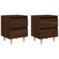 vidaXL Mesitas de noche 2 uds con patas madera marrón roble 40x35x50cm vidaXL Mesitas de noche 2 uds con patas madera marrón roble 40x35x50cm