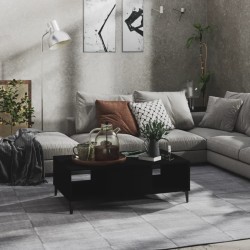vidaXL Mesa de centro madera contrachapada negro 103,5x60x35 cm