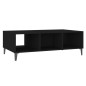 vidaXL Mesa de centro madera contrachapada negro 103,5x60x35 cm