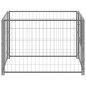 vidaXL Perrera de acero plateado 100x100x70 cm