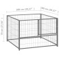 vidaXL Perrera de acero plateado 100x100x70 cm
