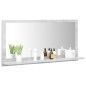vidaXL Espejo de baño madera contrachapada gris hormigón 80x10,5x37 cm