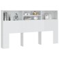 vidaXL Mueble cabecero blanco brillante 180x19x103,5 cm