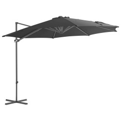 vidaXL Sombrilla voladiza con poste de acero gris antracita 300 cm