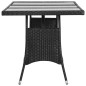 vidaXL Mesa de jardín 170x80x74 cm ratán sintético negro