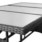 vidaXL Mesa de jardín 170x80x74 cm ratán sintético negro