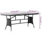 vidaXL Mesa de jardín 170x80x74 cm ratán sintético negro