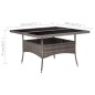 vidaXL Mesa de comedor de jardín ratán sintético y vidrio gris vidaXL Mesa de comedor de jardín ratán sintético y vidrio gris