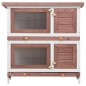 vidaXL Jaula conejera con 4 puertas madera marrón vidaXL Jaula conejera con 4 puertas madera marrón