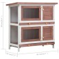 vidaXL Jaula conejera con 4 puertas madera marrón vidaXL Jaula conejera con 4 puertas madera marrón