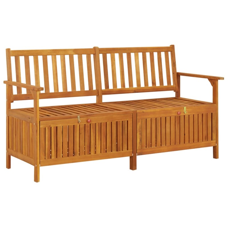 vidaXL Banco de almacenaje madera maciza de acacia 148 cm