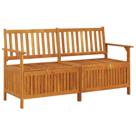 vidaXL Banco de almacenaje madera maciza de acacia 148 cm