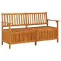 vidaXL Banco de almacenaje madera maciza de acacia 148 cm