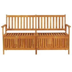 vidaXL Banco de almacenaje madera maciza de acacia 148 cm