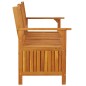 vidaXL Banco de almacenaje madera maciza de acacia 148 cm